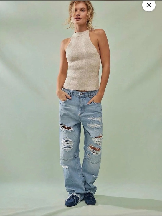 Free People Denim - Free People We The Free CRVY Lesson Learned Straight-Leg Jeans Size 28 NWOT